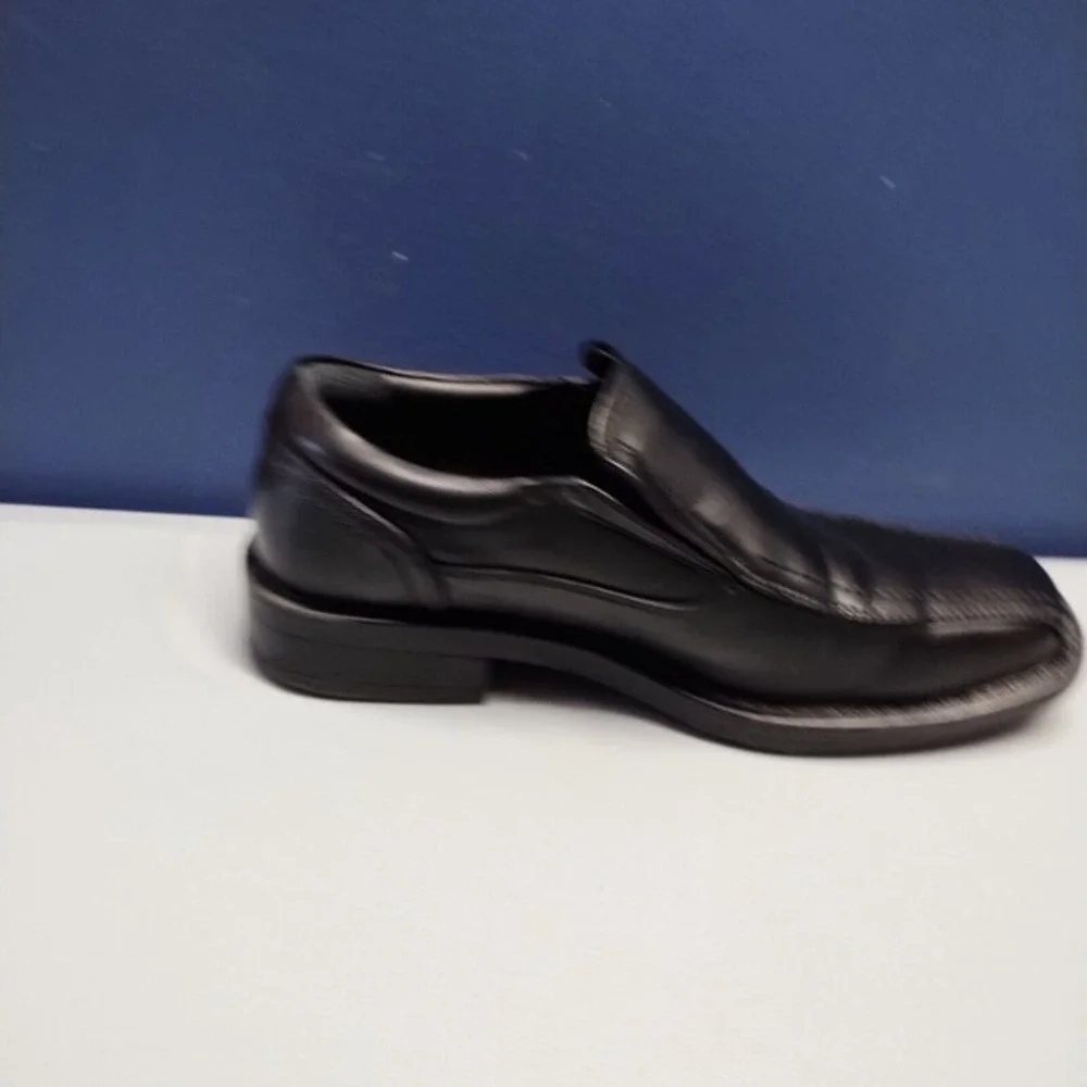 Bruno Marc Wedding Dress Shoes Youth Boys Sz 2 Black Square Toe Slip On SBOX225K